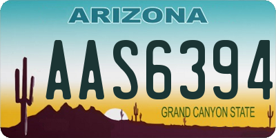 AZ license plate AAS6394