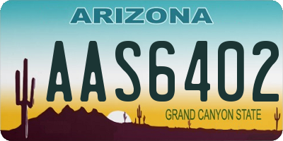 AZ license plate AAS6402