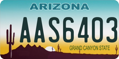 AZ license plate AAS6403