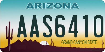AZ license plate AAS6410