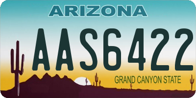 AZ license plate AAS6422