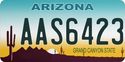 AZ license plate AAS6423