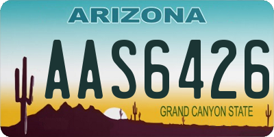 AZ license plate AAS6426