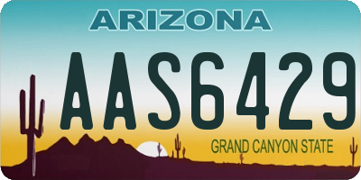 AZ license plate AAS6429