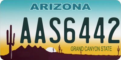 AZ license plate AAS6442