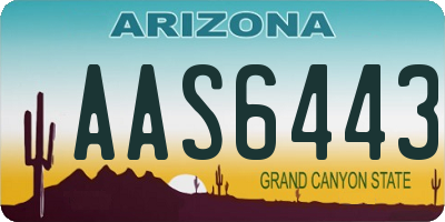AZ license plate AAS6443