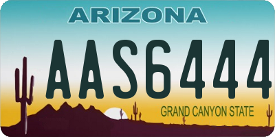 AZ license plate AAS6444