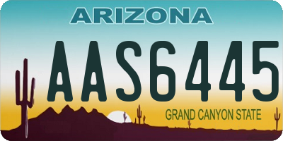 AZ license plate AAS6445