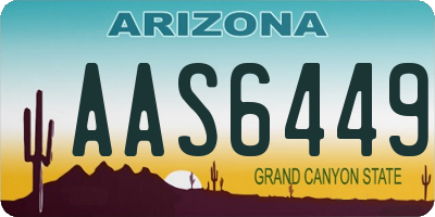 AZ license plate AAS6449