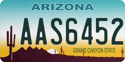 AZ license plate AAS6452