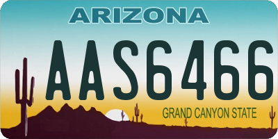 AZ license plate AAS6466