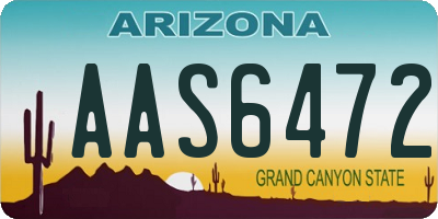 AZ license plate AAS6472