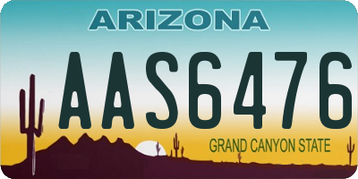 AZ license plate AAS6476