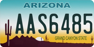 AZ license plate AAS6485