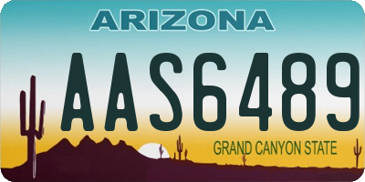 AZ license plate AAS6489