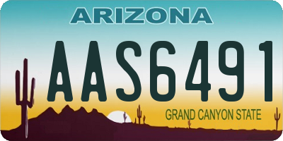 AZ license plate AAS6491