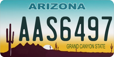 AZ license plate AAS6497