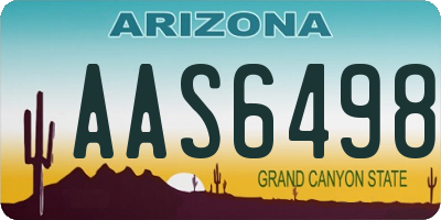AZ license plate AAS6498