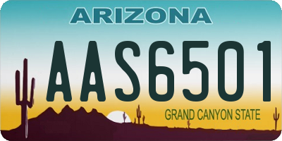 AZ license plate AAS6501