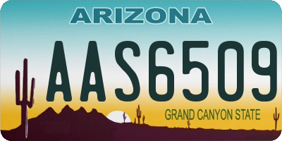 AZ license plate AAS6509
