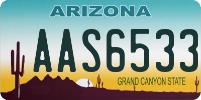 AZ license plate AAS6533