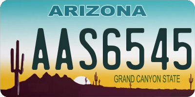 AZ license plate AAS6545