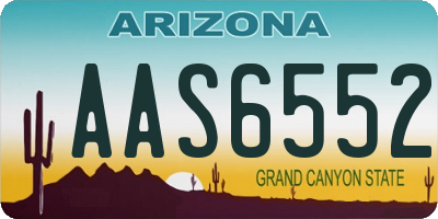 AZ license plate AAS6552
