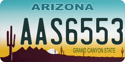 AZ license plate AAS6553