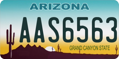 AZ license plate AAS6563