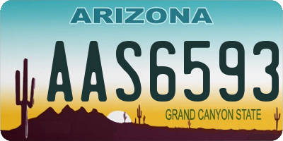 AZ license plate AAS6593
