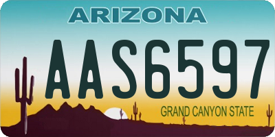 AZ license plate AAS6597