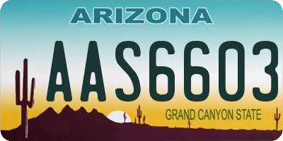 AZ license plate AAS6603
