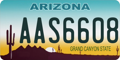 AZ license plate AAS6608