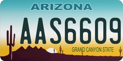 AZ license plate AAS6609