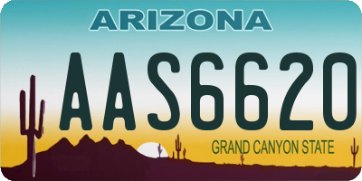 AZ license plate AAS6620