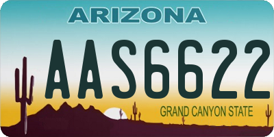 AZ license plate AAS6622