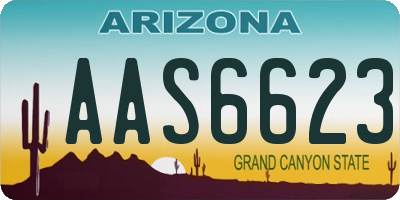 AZ license plate AAS6623