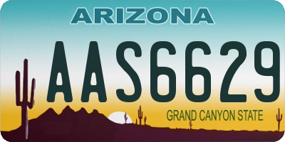 AZ license plate AAS6629