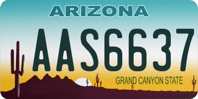 AZ license plate AAS6637