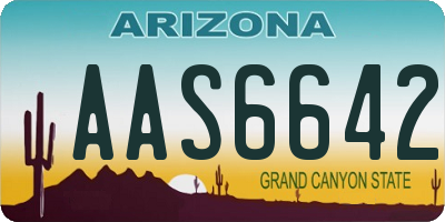 AZ license plate AAS6642