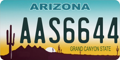 AZ license plate AAS6644
