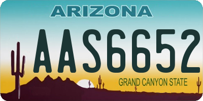 AZ license plate AAS6652