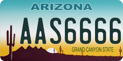 AZ license plate AAS6666