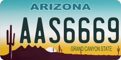 AZ license plate AAS6669