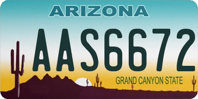 AZ license plate AAS6672