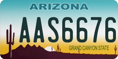 AZ license plate AAS6676