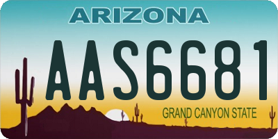AZ license plate AAS6681