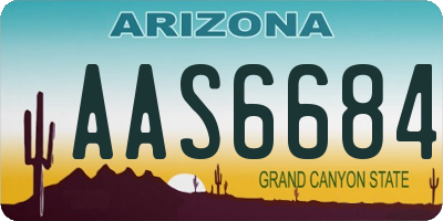 AZ license plate AAS6684