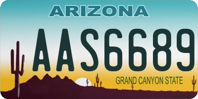 AZ license plate AAS6689