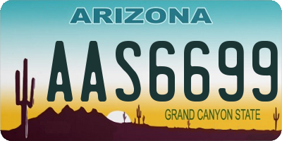 AZ license plate AAS6699